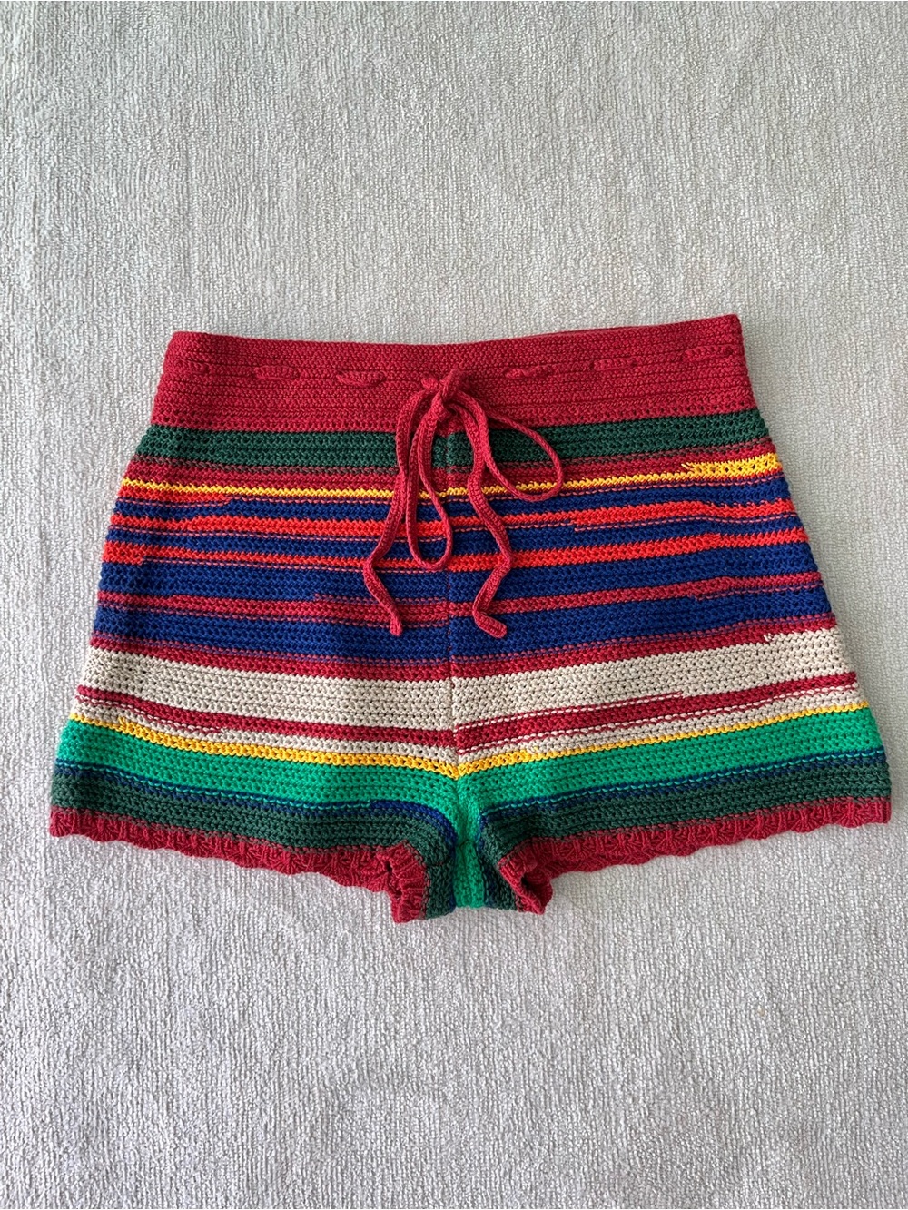 Polo by Ralph Lauren Linen Cotton Multi-Stripe Crochet Sweater & Shorts Set - Picture 5 of 8